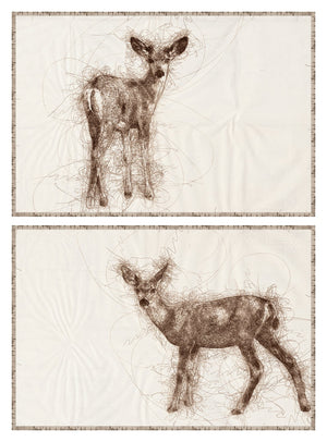 Nature Sketch Fawn Pair Bundle - composite