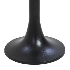 Base of the Fiora side table in black, featuring a smooth, rounded design.