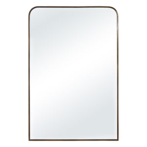 Jackline mirror by Renwil with a rounded top and bronze frame, showcasing a clear reflective surface.