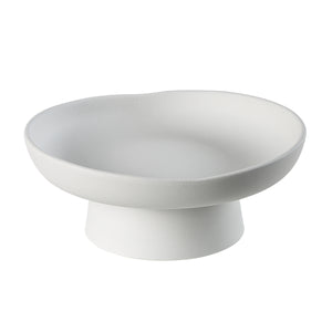 Malabo Bowl by Renwil, white decorative bowl featuring a smooth surface and elevated base.