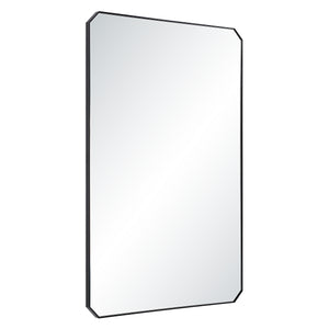 Jace mirror by Renwil, angled view showcasing a black frame and reflective surface.