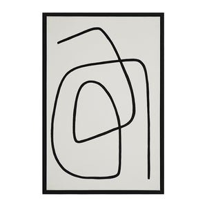 Moreau canvas art with abstract black lines forming a unique pattern on white