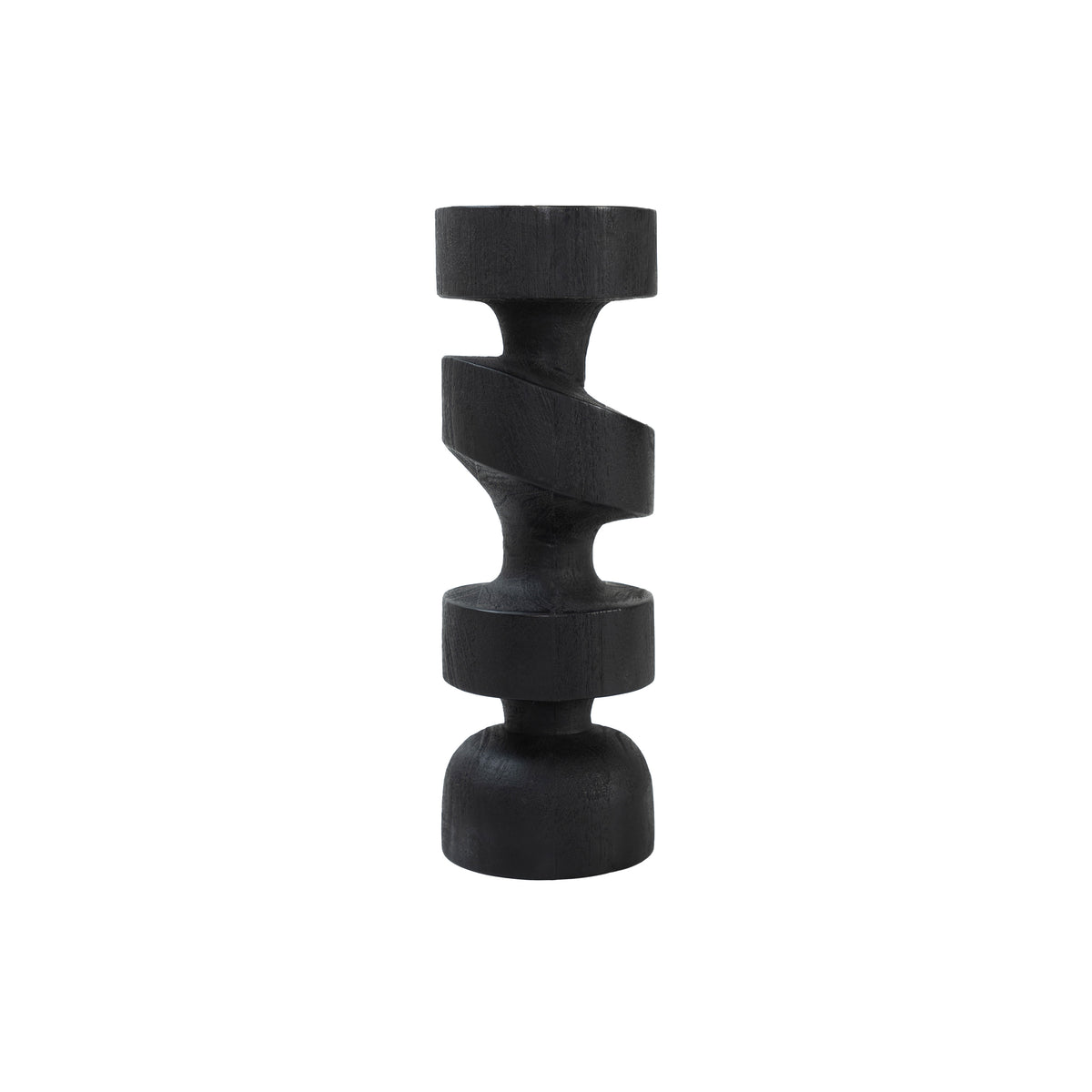 Beckton statue by Renwil, black twisted design with circular bases, modern decor.