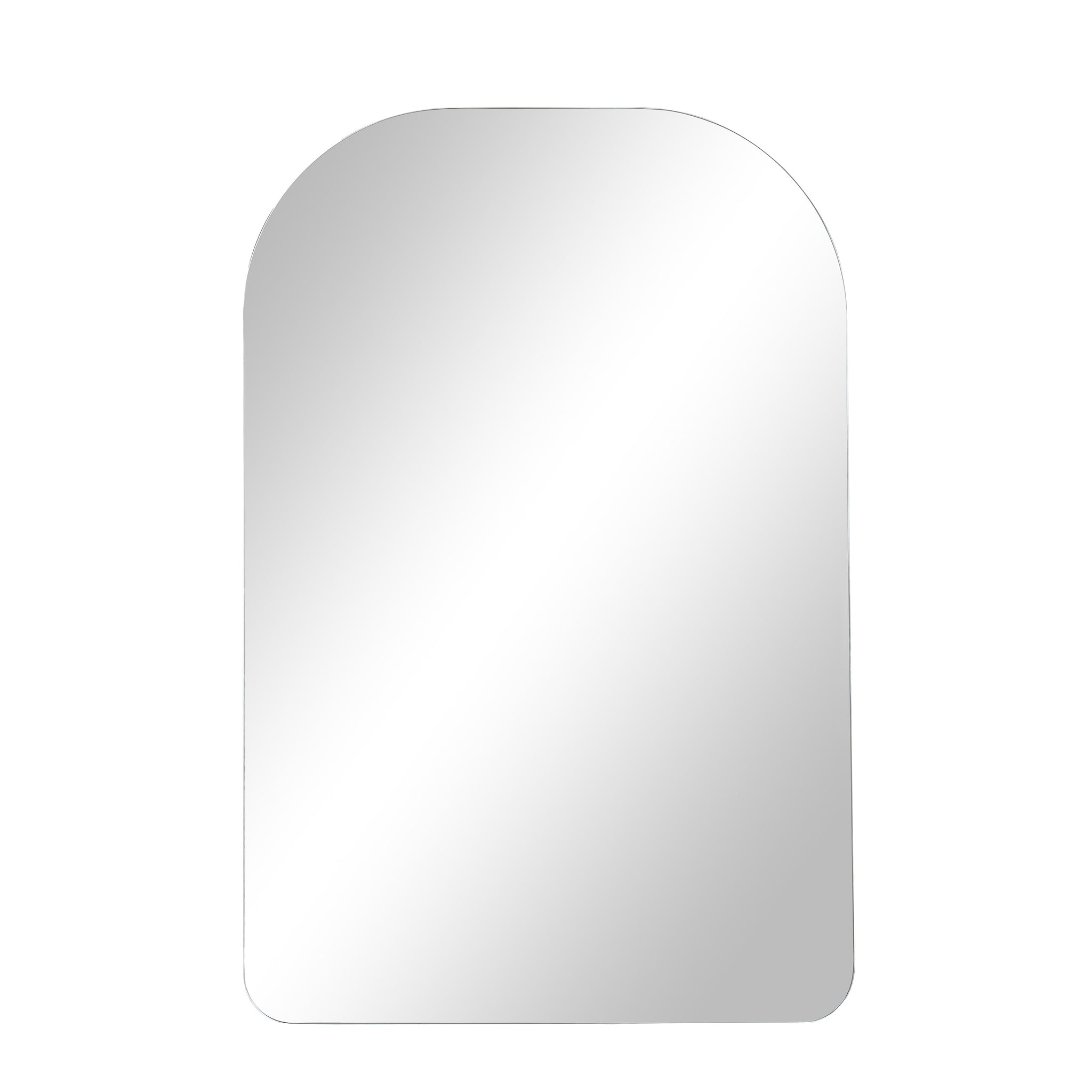 Chania mirror by Renwil, arched top, sleek silver frame, minimalist design