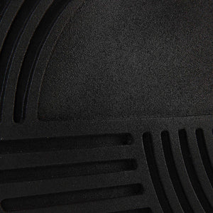 Sofia Wall Art featuring a textured black surface with curved lines and grooves.