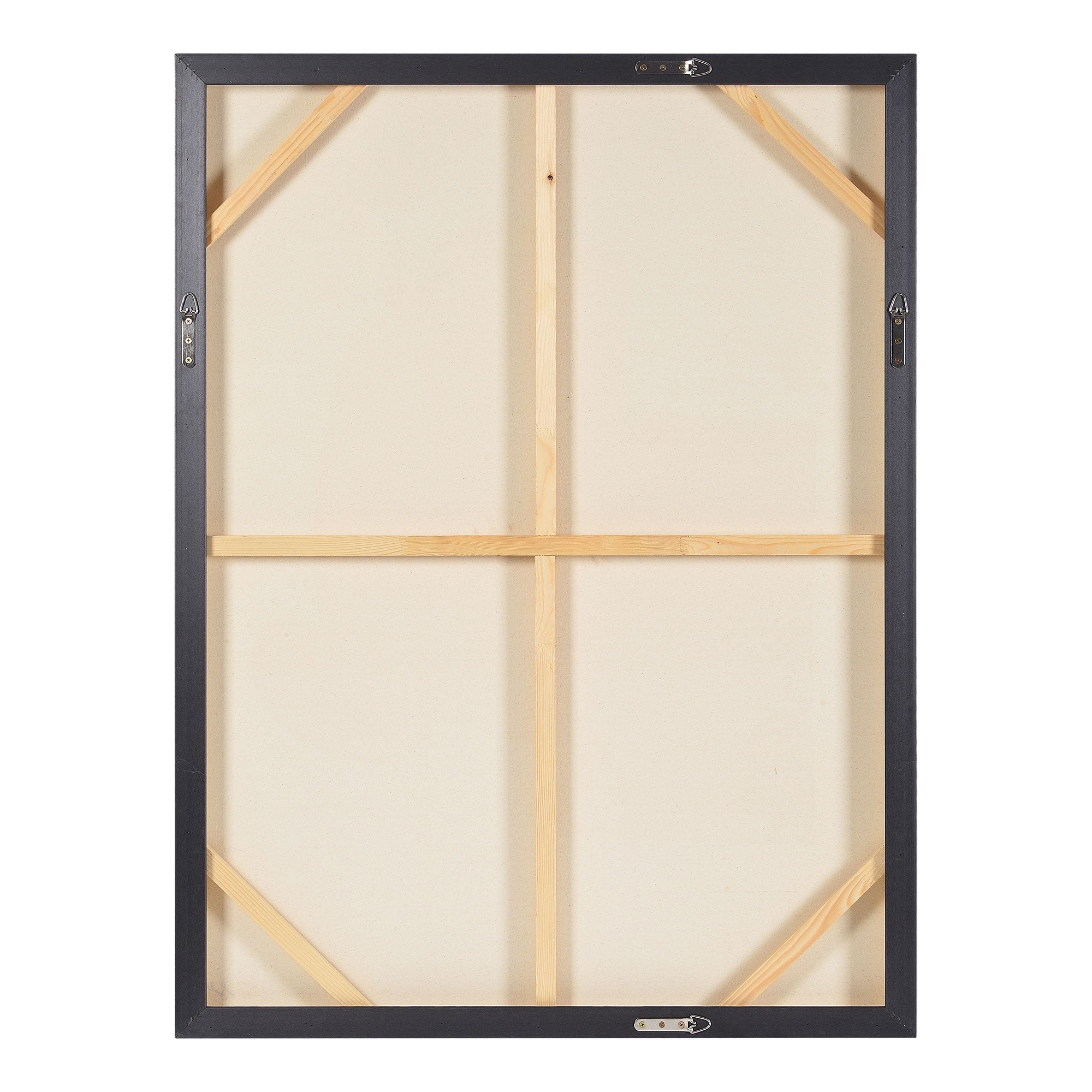 Back view of Esmerelda canvas art showing the wooden frame and support structure.
