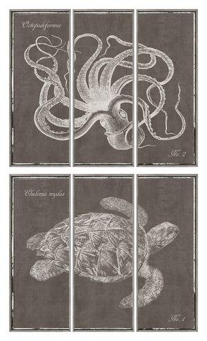 Octopus & Sea Turtle Triptych Pair Bundle