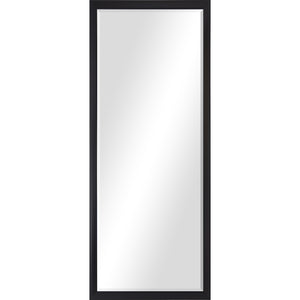 Delacorte Wall Mirror with a sleek black frame, showcasing a reflective surface.