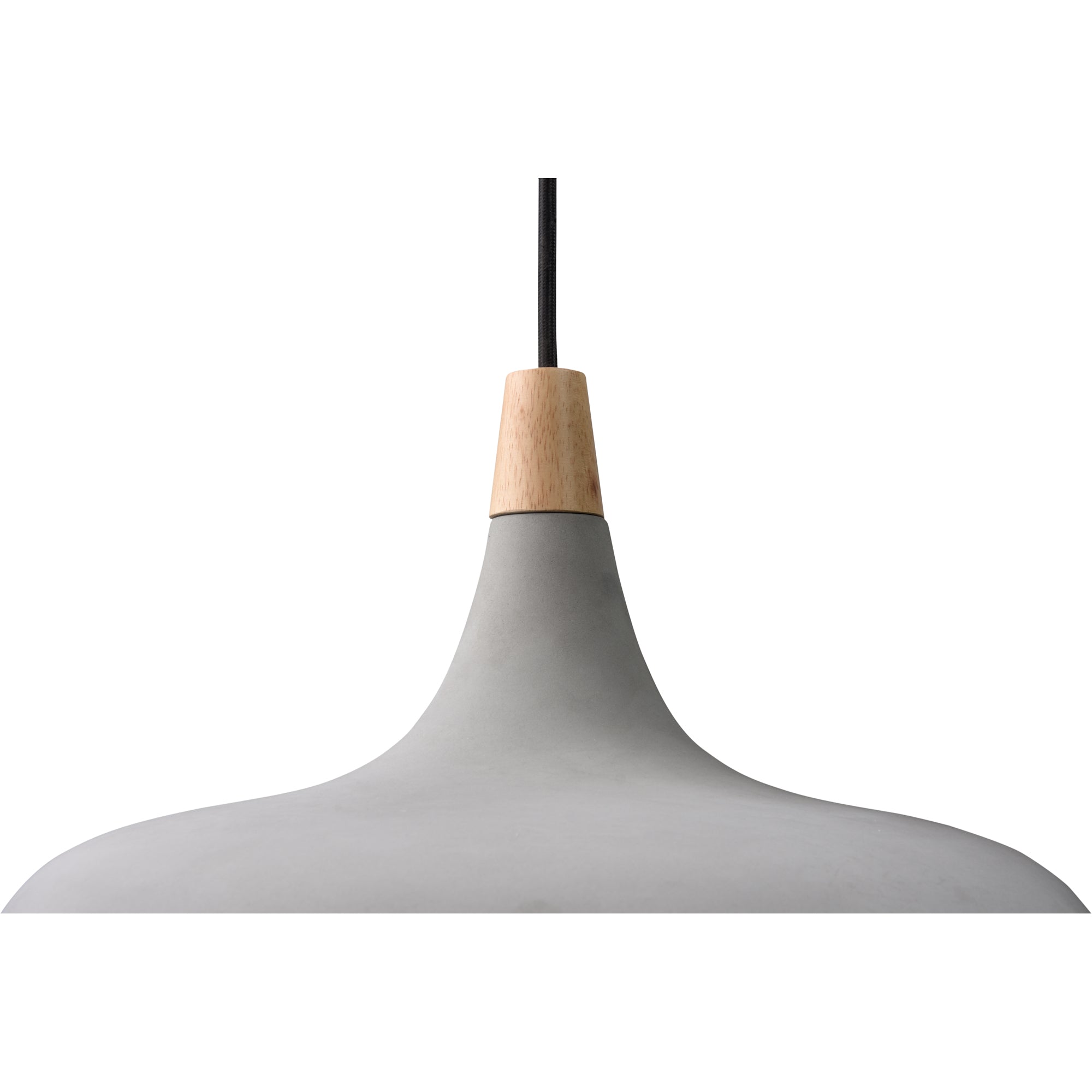 Top view of Viola-May Ceiling Fixture highlighting gray concrete and wooden details.