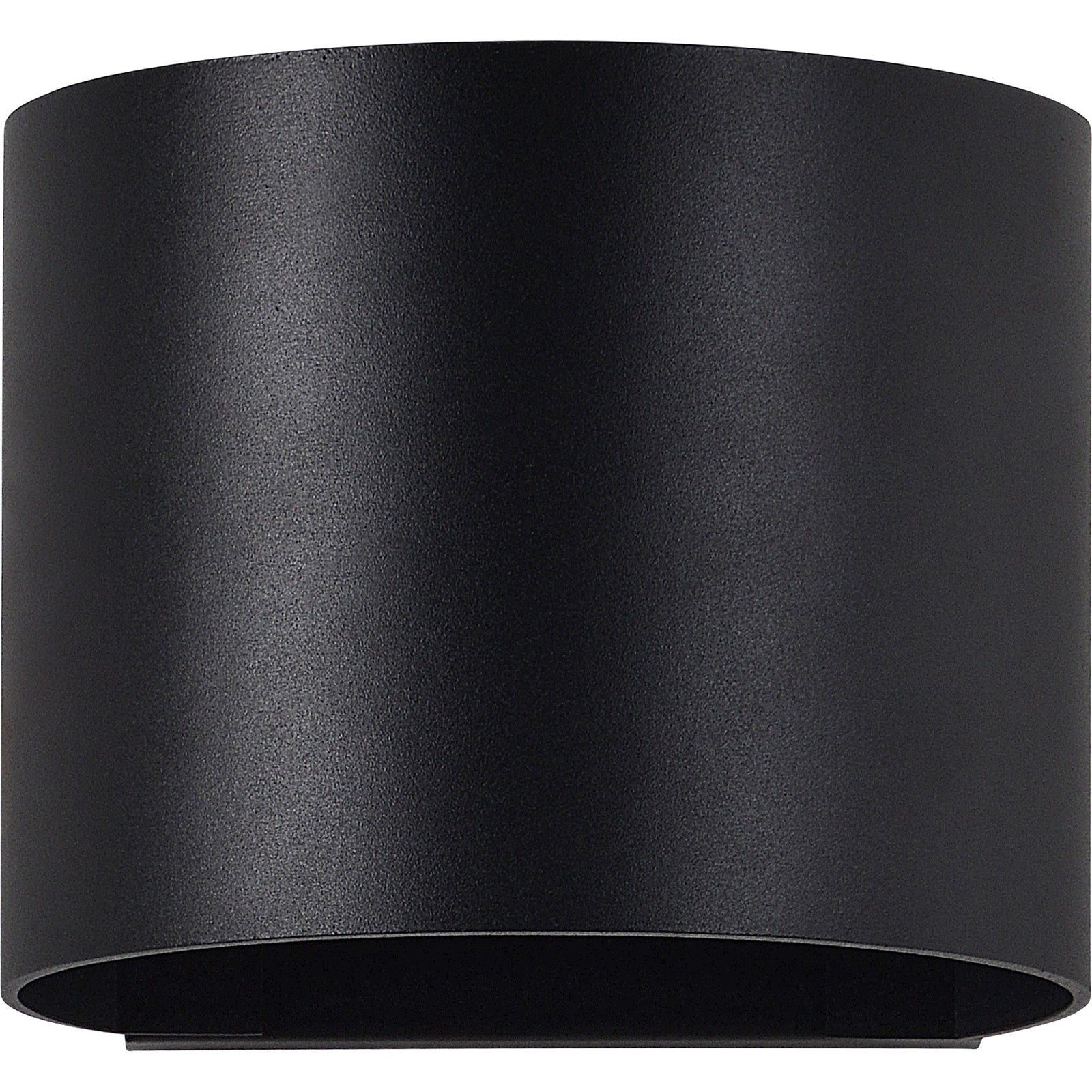 Lark Wall Sconce in matte black finish, cylindrical design with smooth surface.