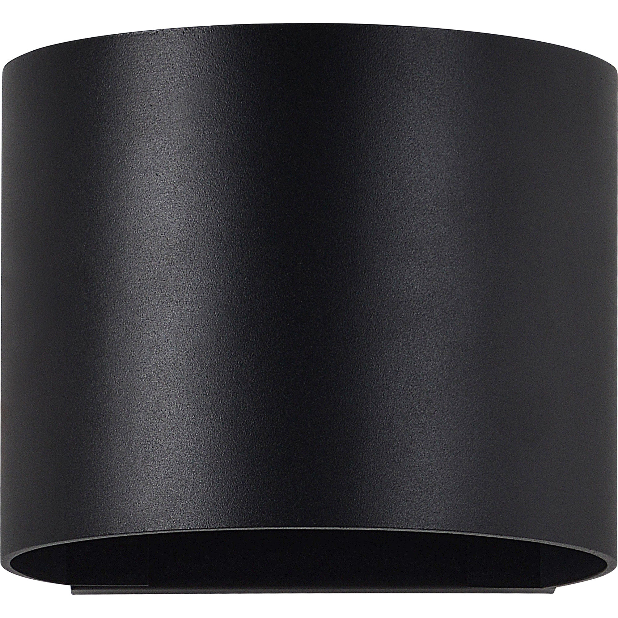 Lark Wall Sconce in matte black finish, cylindrical design with smooth surface.