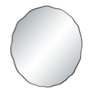 Knox mirror featuring a scalloped edge and clear reflective surface, shown from a front angle.