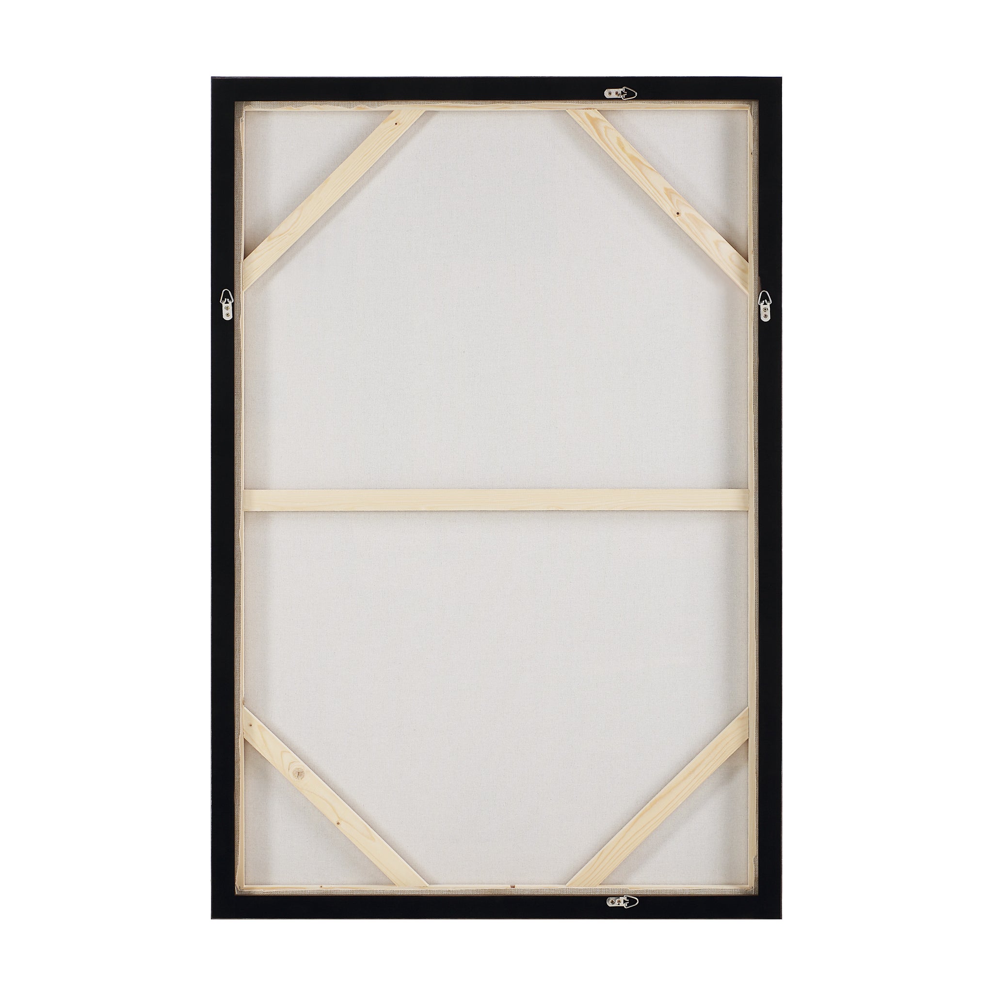 Back view of Iberis canvas art, showing wooden frame and support structure.