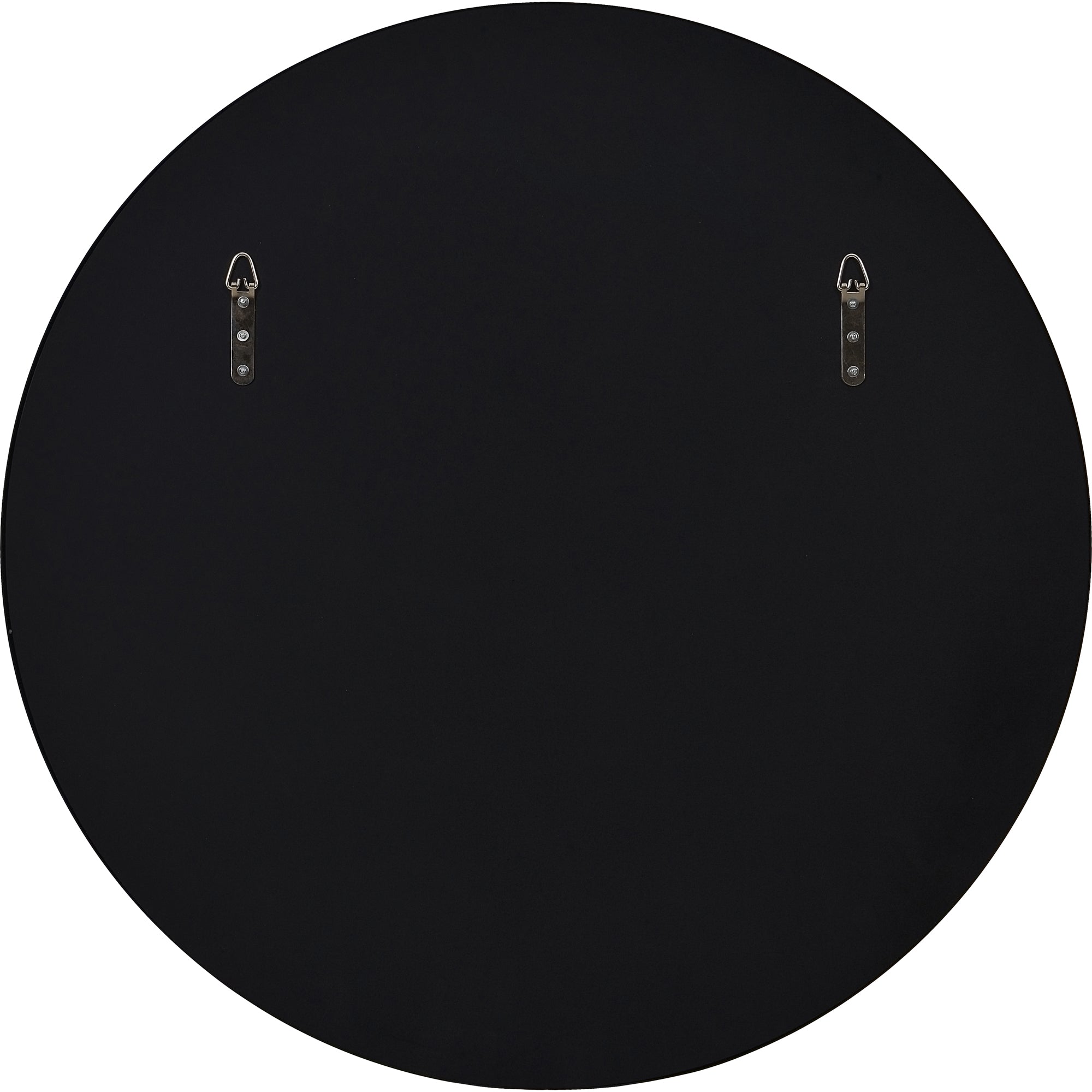 Back view of Claribel Wall Mirror showing a flat black surface with mounting hardware.