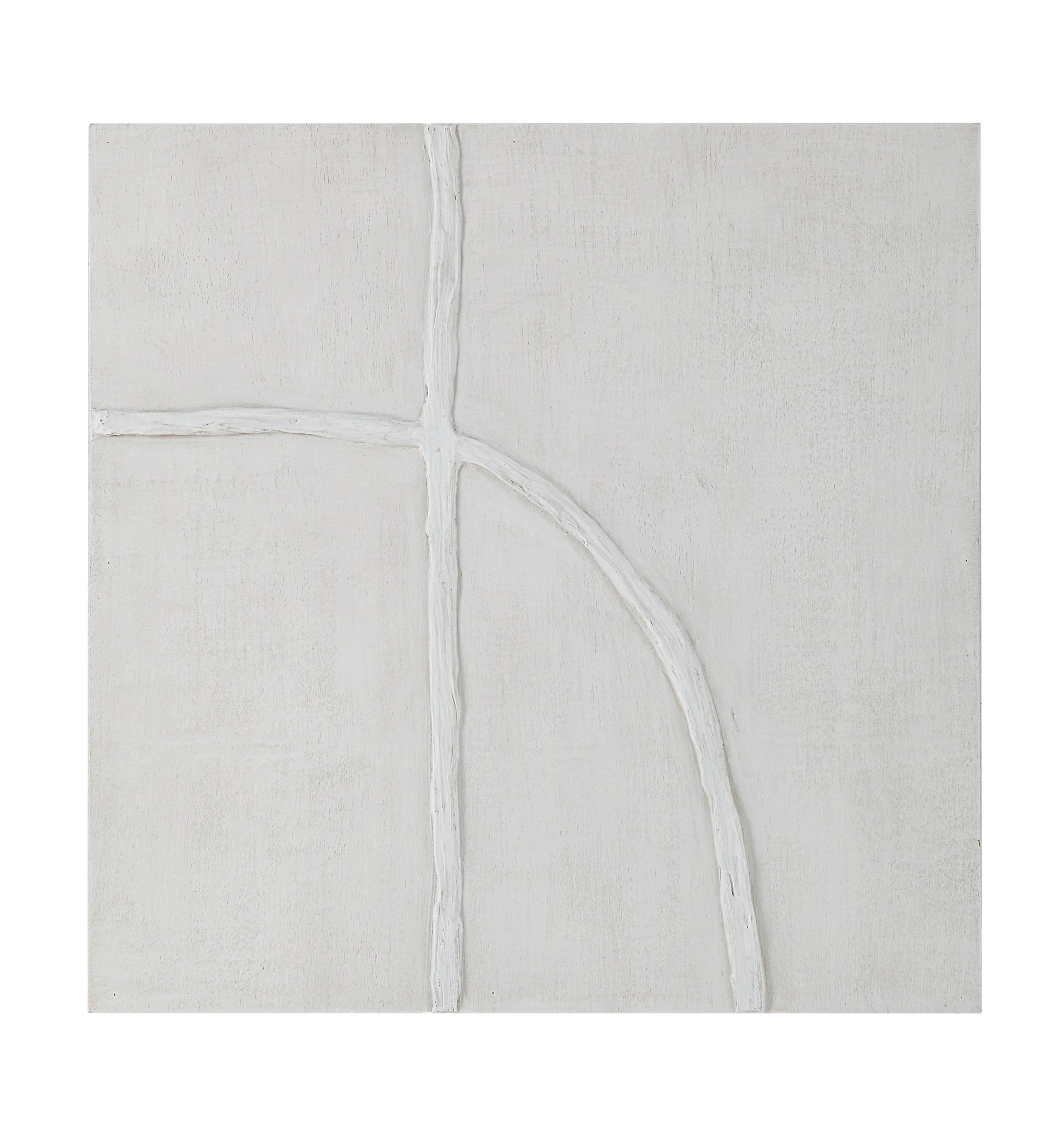 Cellier abstract wall art with intersecting white lines on a light beige canvas