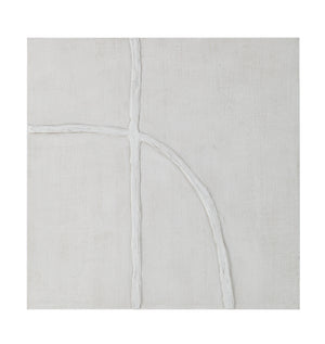 Cellier abstract wall art with intersecting white lines on a light beige canvas