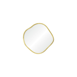 Nucleus Wall Mirror in a rounded design with a gold border and clear glass