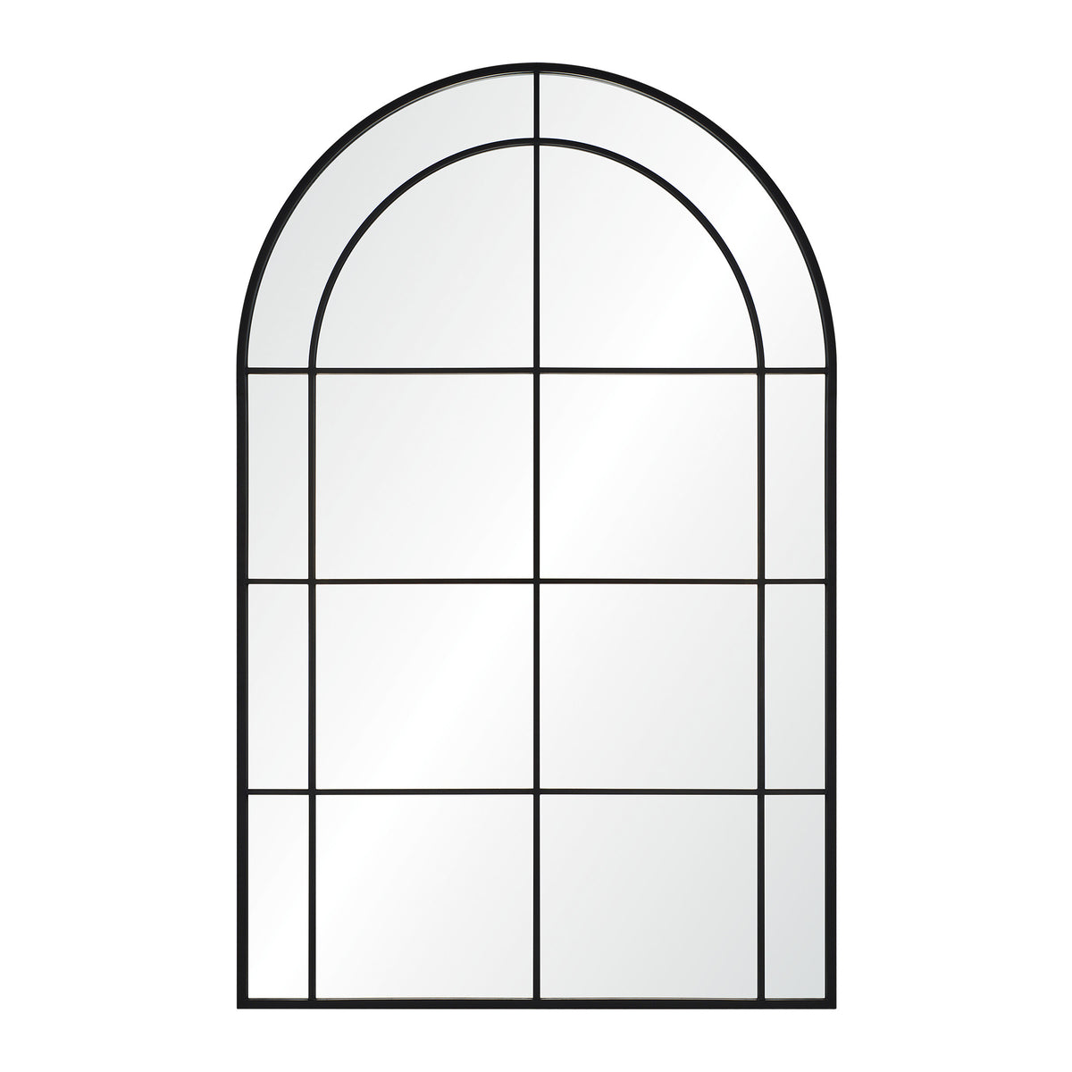 Atkinson Full Length Mirror with arched top and black grid frame
