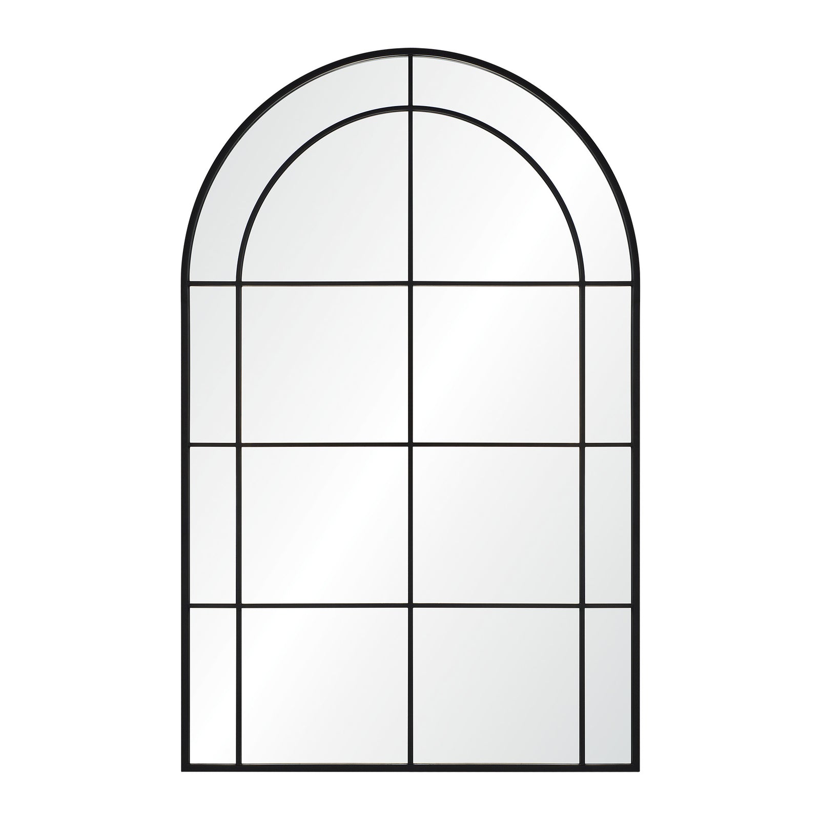 Atkinson Full Length Mirror with arched top and black grid frame