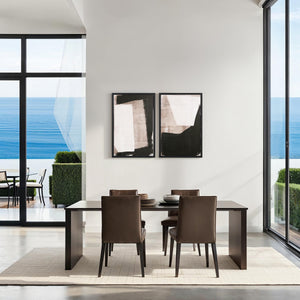 Watson wall decor displayed in a modern dining area with ocean view.