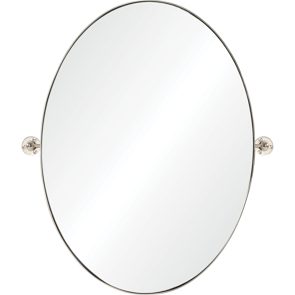 Azalea Wall Mirror with a sleek oval design and polished silver frame
