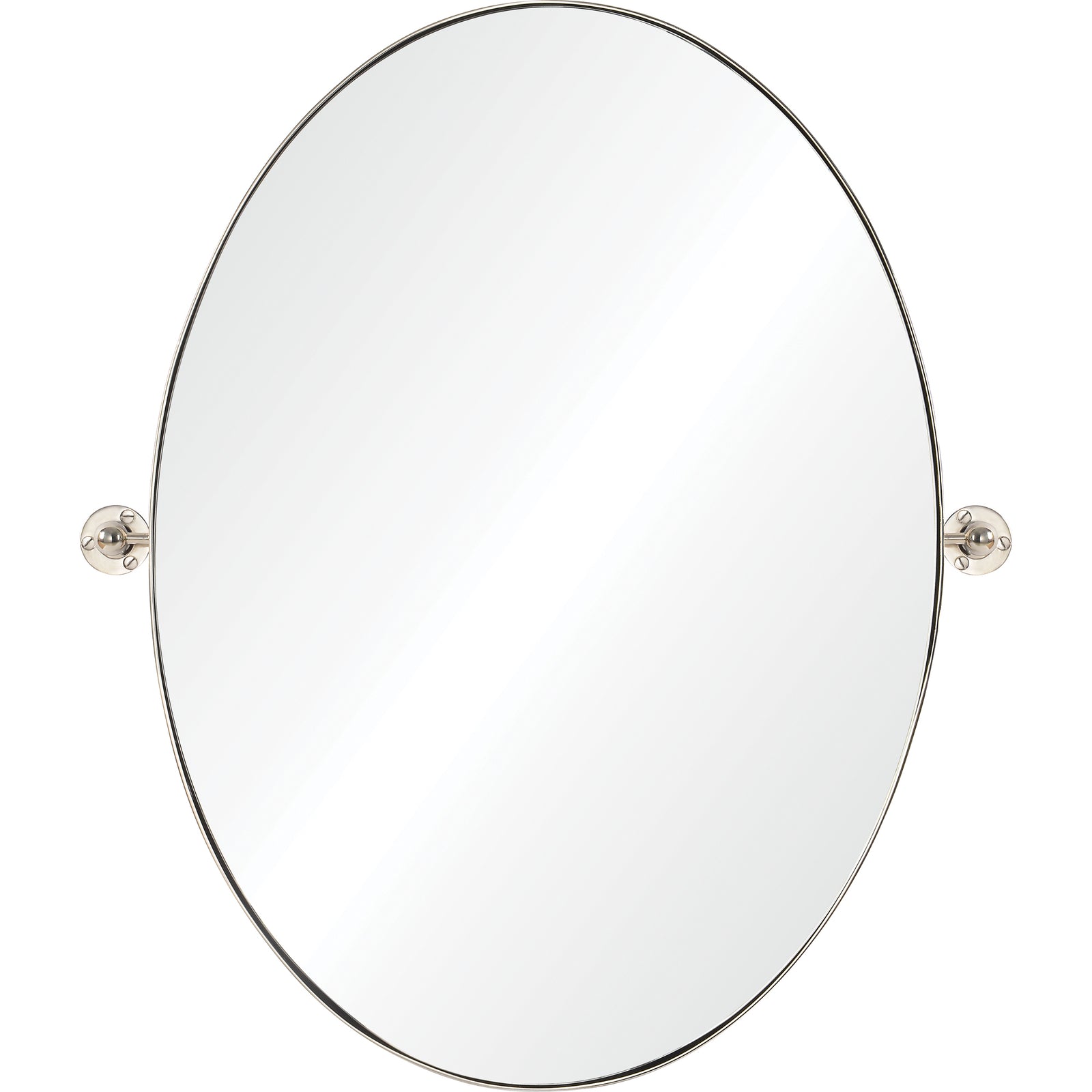 Azalea Wall Mirror with a sleek oval design and polished silver frame