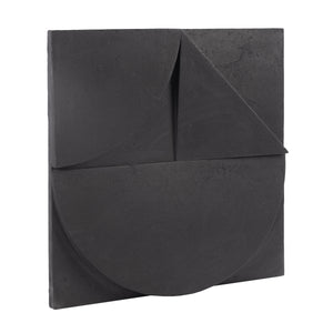 Serino wall decor with a three-dimensional design in matte black.