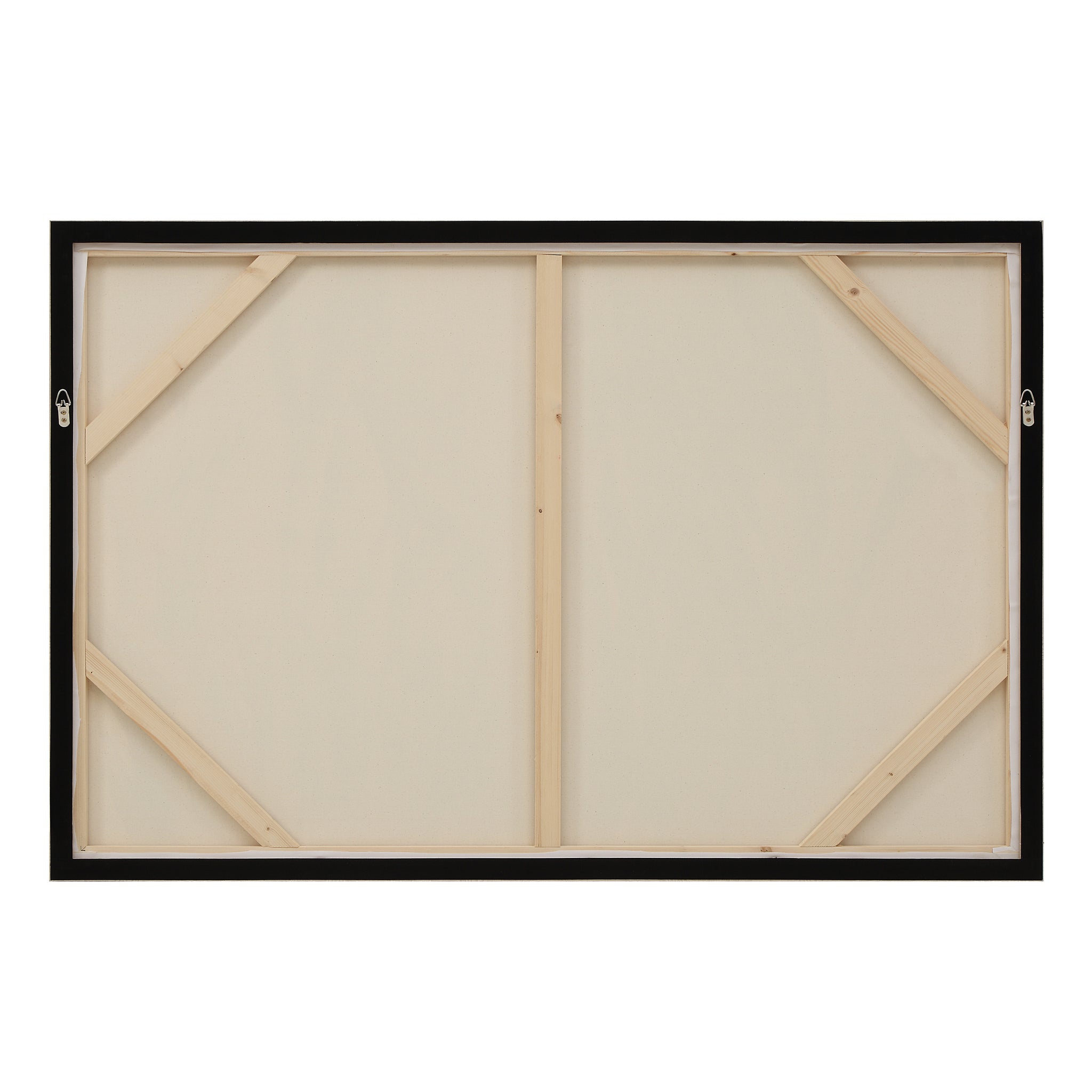 Back view of Minthe canvas art showing the wooden frame and canvas support structure