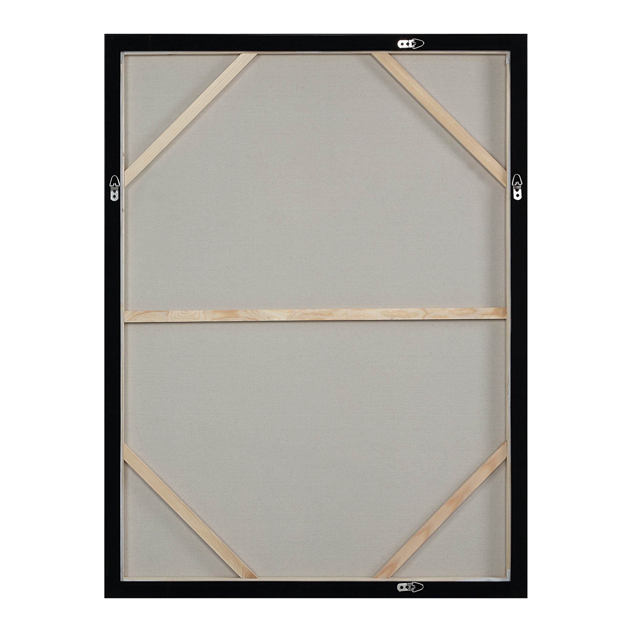 Back view of Senso canvas art, showing the wooden frame and support structure.