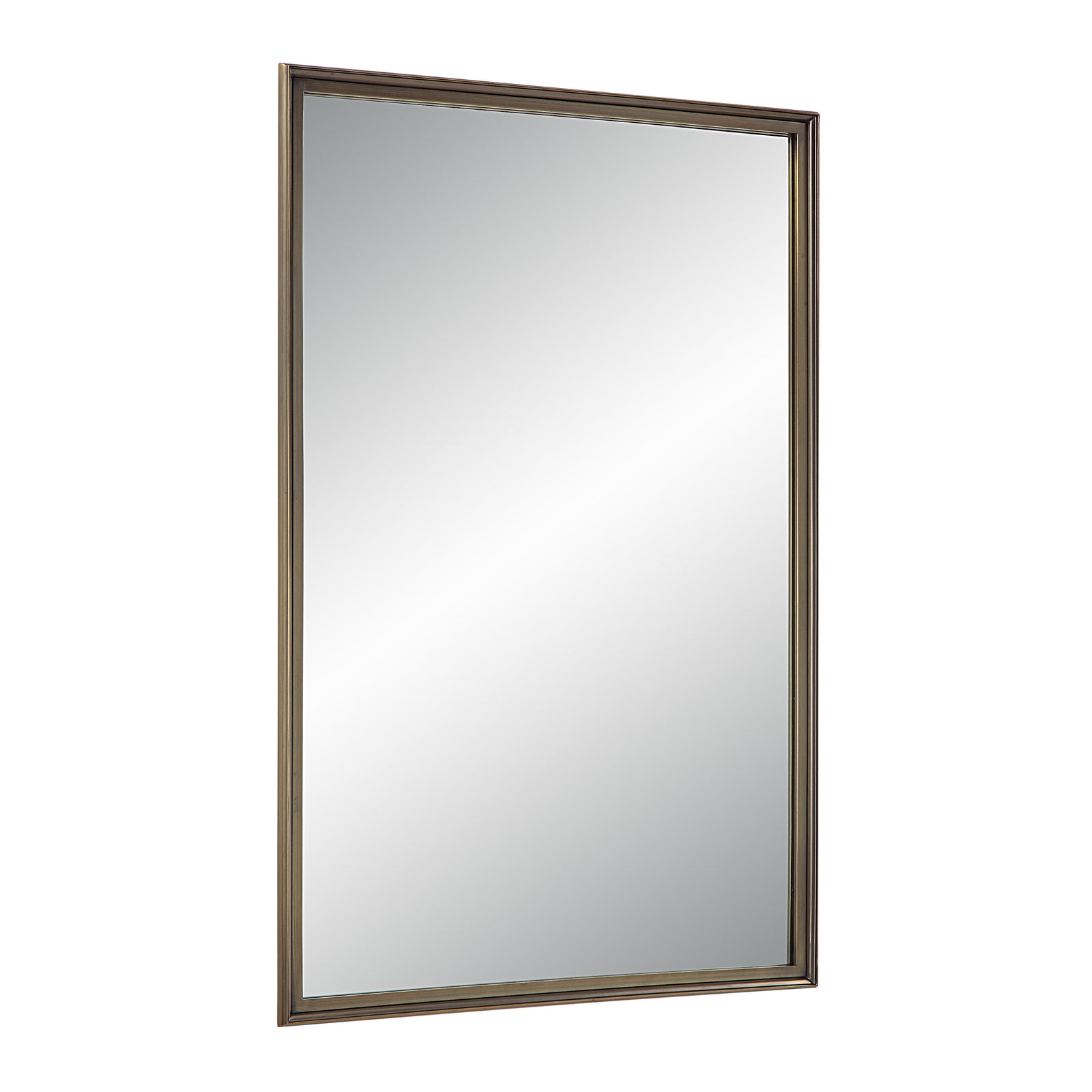 Sandcastle Wall Mirror with a sleek, rectangular design and a bronze frame.