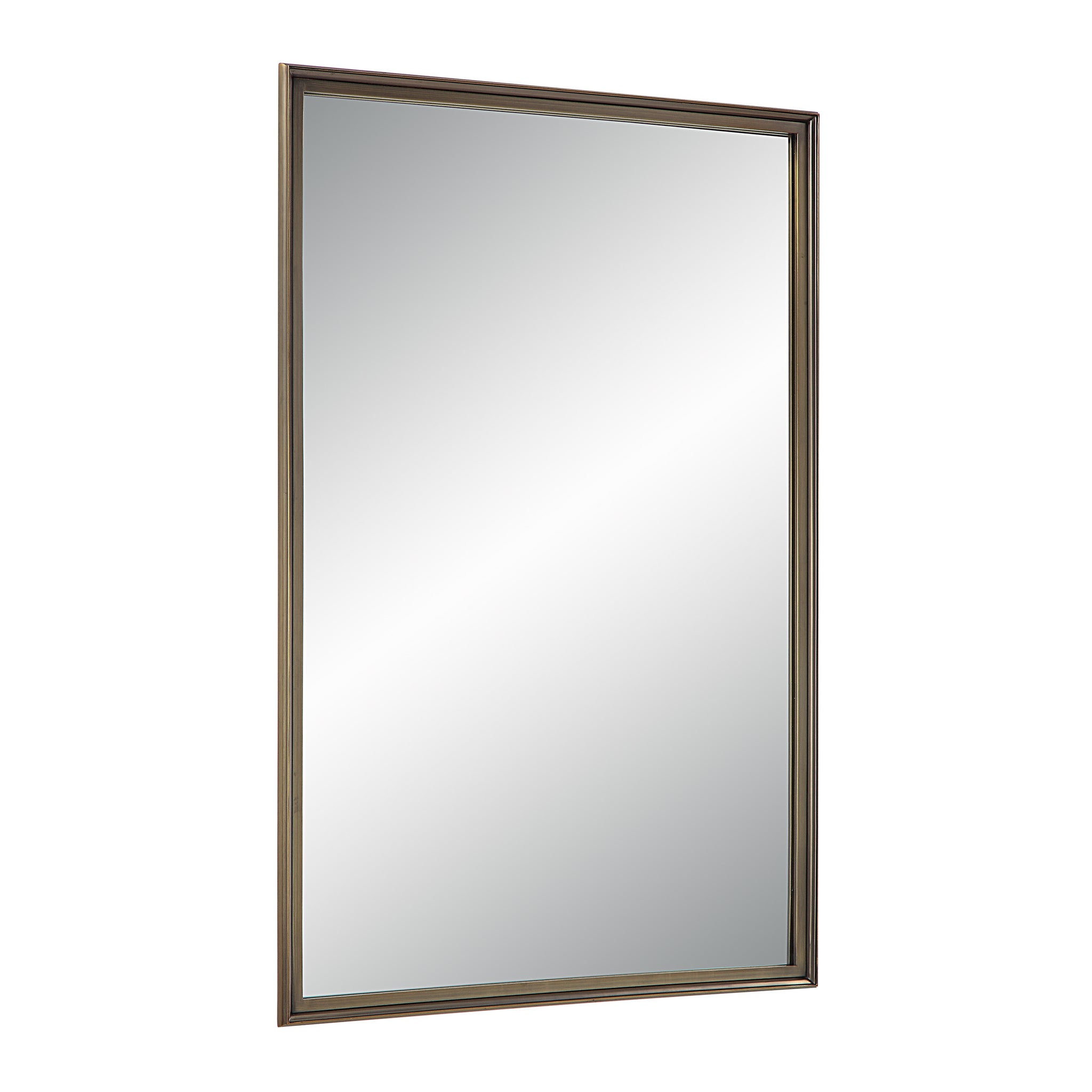 Sandcastle Wall Mirror featuring a bronze frame, angled view showcasing its reflective surface.