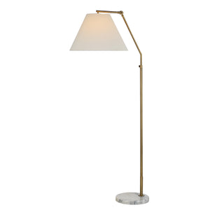 Claire Floor Lamp with illuminated white shade and marble base