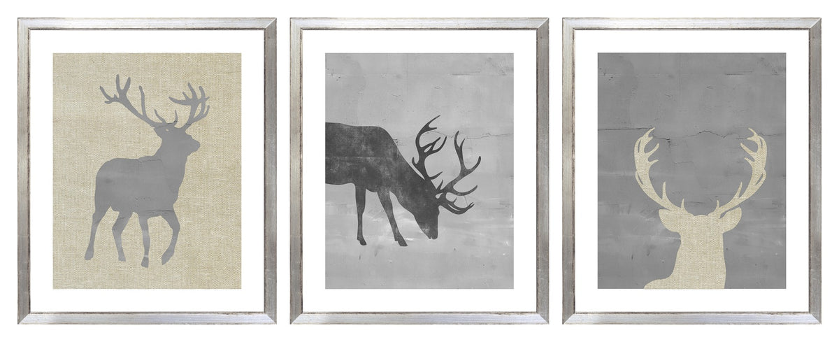Posed Deer Silhouette Trio I (I-III) Bundle