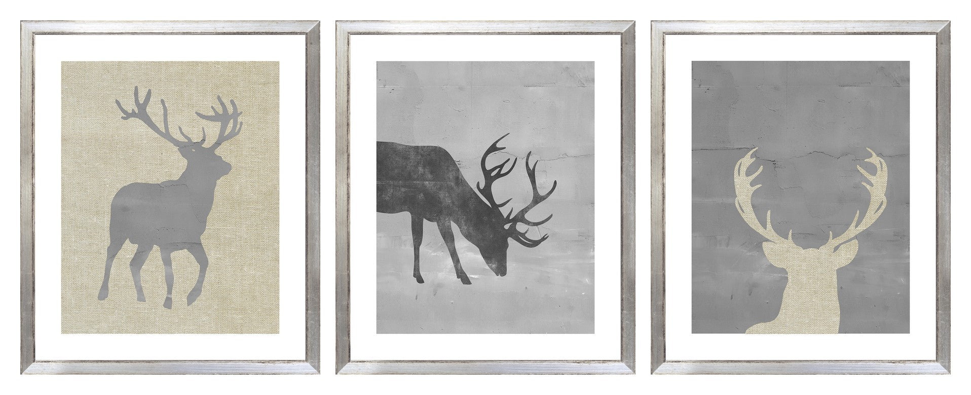Posed Deer Silhouette Trio I (I-III) Bundle