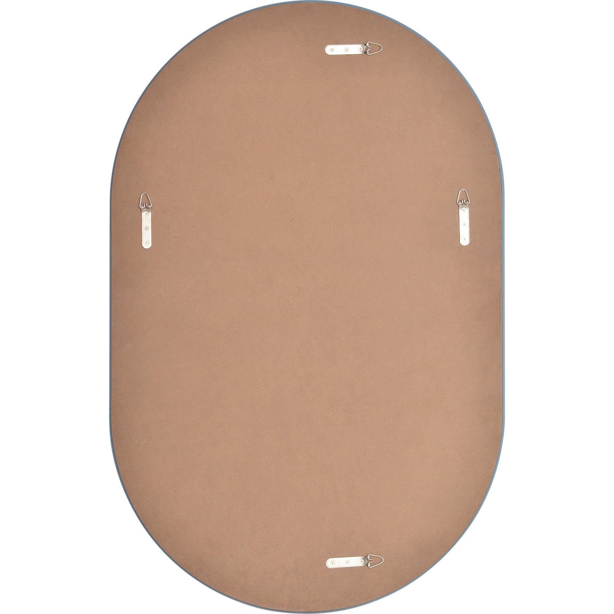 Salta mirror by Renwil, back view showing a brown backing with mounting hardware.
