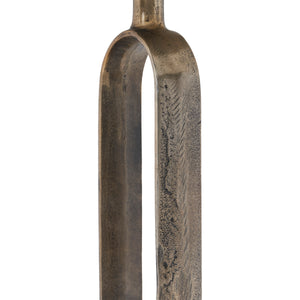 Close-up of Irene Side Table's bronze metal frame showcasing its textured finish
