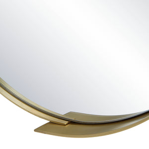 Aleah Wall Mirror featuring a gold frame and smooth reflective surface, side angle.