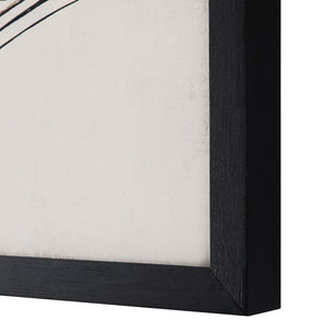 Basset canvas art with a black frame, highlighting floral details and texture