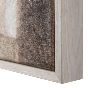 Alcea Canvas Art close-up showing the textured edge and light wood frame.