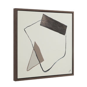 Lacadieu Canvas Art featuring a side view of abstract shapes in beige and brown.