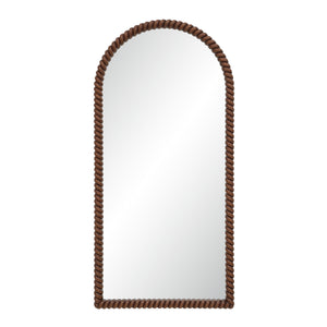 Madiwell mirror with a brown twisted rope frame, arched top, and reflective surface.