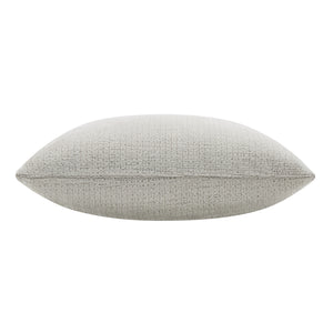 Bolero indoor pillow in light gray, viewed from the side showing its thickness.