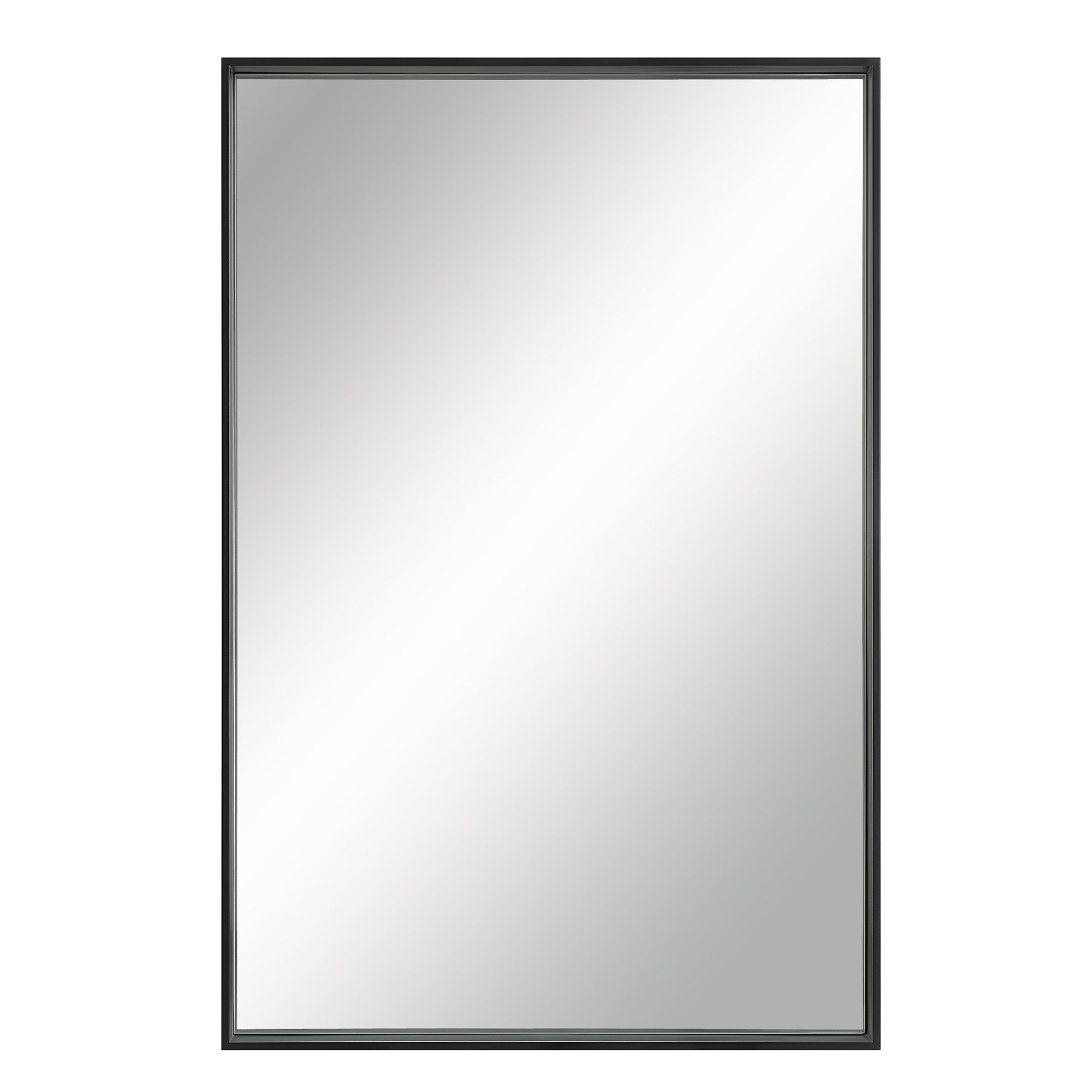 Annalise Wall Mirror with a sleek black frame, showcasing a clear reflective surface.