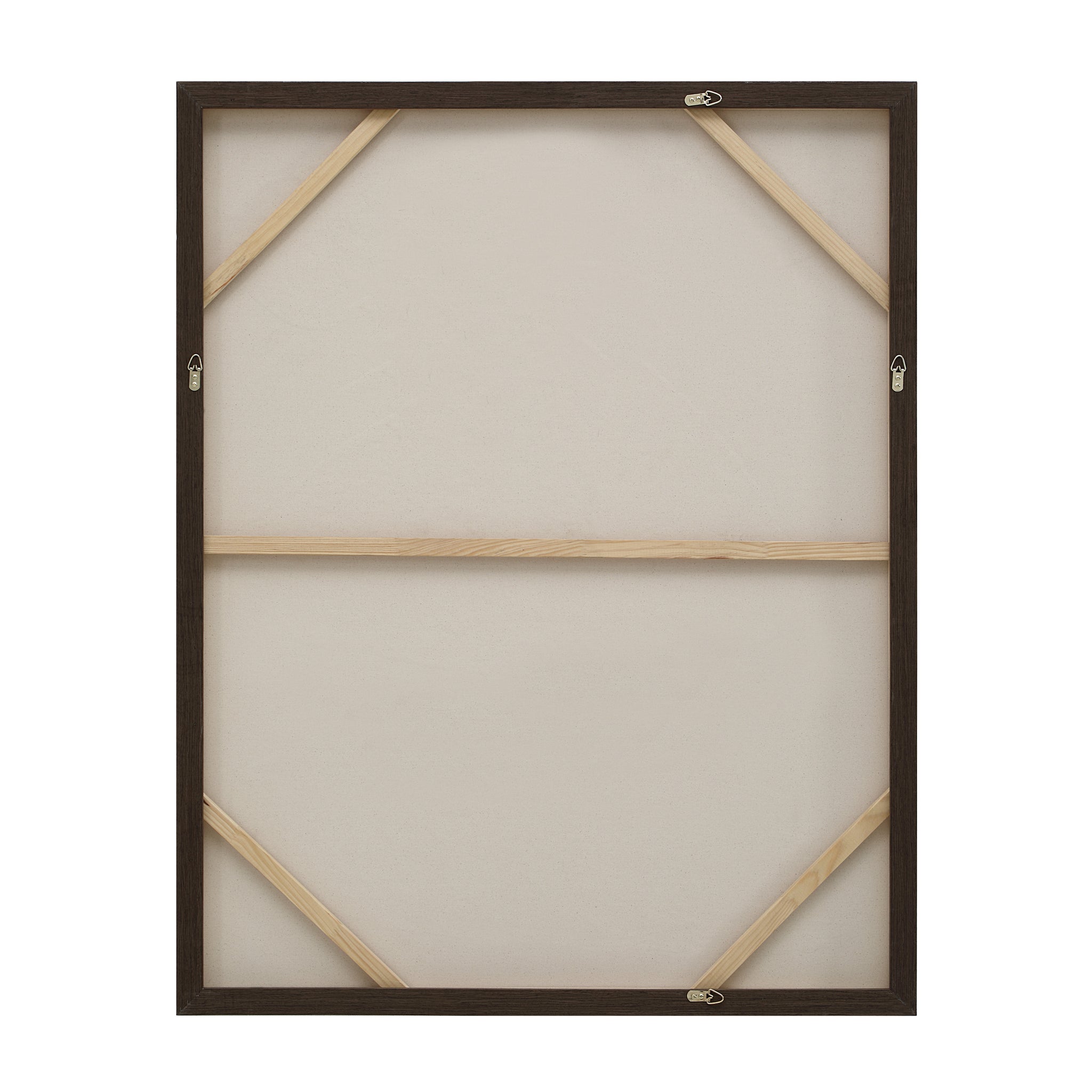 Back view of Orso Canvas Art with a wooden frame and support bars