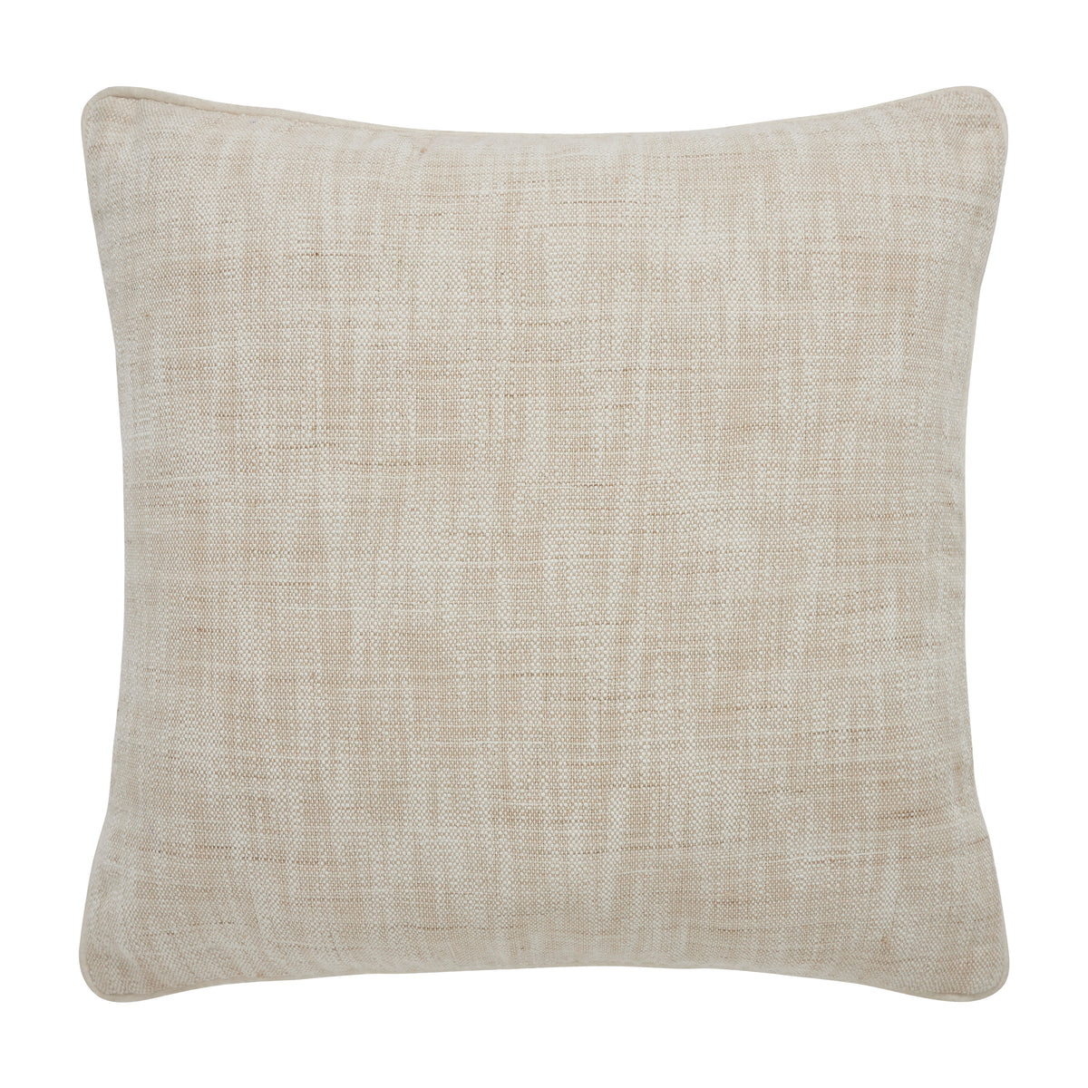 Amal indoor pillow in light beige with textured fabric surface.