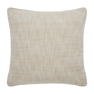 Amal indoor pillow in light beige with textured fabric surface.