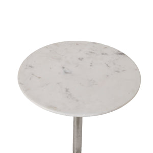 Top view of Eloa table showcasing the white marble surface