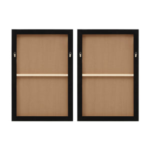 Back view of Adeline artwork with two frames showing a brown backing and hanging hardware.