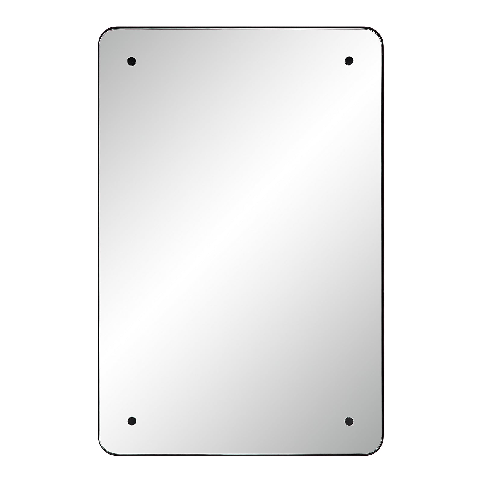 Aine Wall Mirror with a sleek rectangular design and black border, front view.