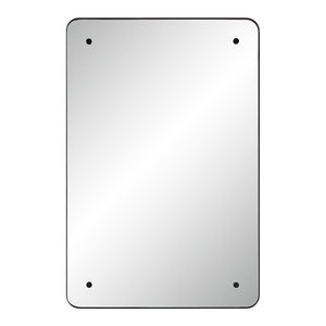 Aine Wall Mirror with a sleek rectangular design and black border, front view.